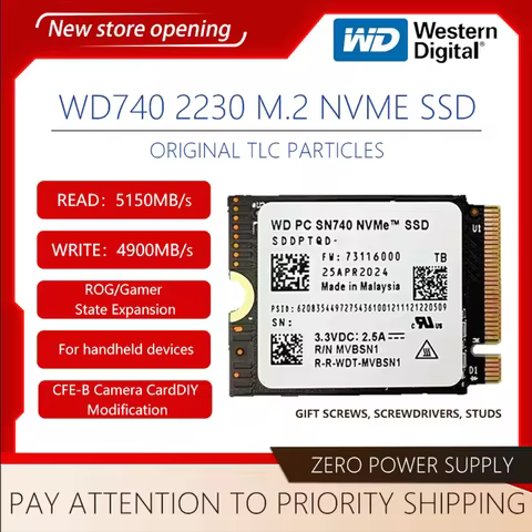Western Digital SN740 1TB 2TB M.2 2230 Gen4 PCle 4.0 NVMe Solid State Drive for Steam Deck Rog ally 