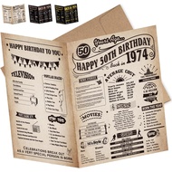 InstaDecor 50th Birthday Card Gifts for Women or Men, Happy and Funny 50 Year Old Birthday Greeting 