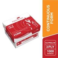 PAPERLINE Continuous Form 3 Ply K3 PRS 2 W 9.5 x 11 inch/ Matrix Dot/