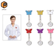 [prettyia] Fashion Battery Nurse Fob Watch Flower Face Shape Clip Fob Pocket Watch
