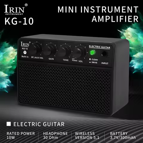 IRIN Audio Electric Guitar Bass Sound Amplifier 10W 6.35mm Rechargeable Portable Sound Amplifier Ele