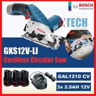 BOSCH GKS12V-LI CORDLESS CIRCULAR SAW C/W 3x 2.0AH BATTERY AND 1x GAL1210CV CHARGER