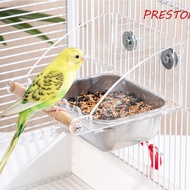 PRESTON Cage Mounted Bird Feeder, Acrylic Anti Splashing Bird Food Dispenser, Practical Anti-spread 