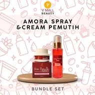 AMORA SPRAY NEW & KRIM PEMUTIH NANO | LIPMATTE AMORA| ORIGINAL HQ 100% Make Up Set