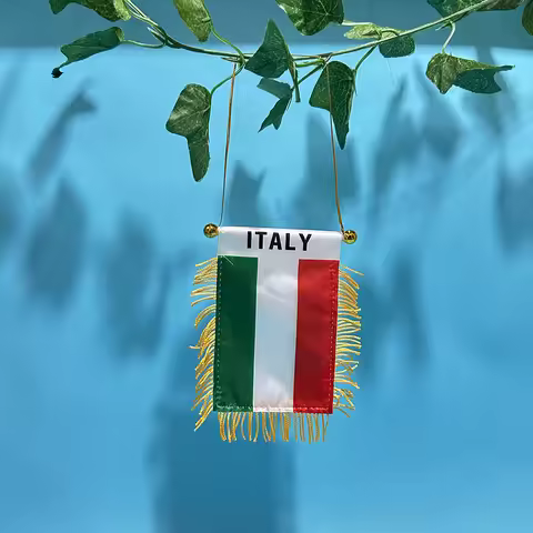 Italy Car Window Flag 8*12cm Polyester Double Side Printed Italy Hanging Pennant Flags Italy Mini Fl