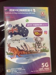 澳洲10日無限數據卡電話卡SIM卡