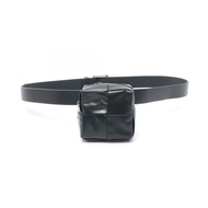 [二手] Bottega BOTTEGA VENETA Cassette Maxi Intrecciato 迷你腰包，深綠色皮革