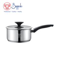 BUFFALO - 牛頭牌 Wise Cook 不銹鋼加厚底單柄煲連倒水嘴和玻璃蓋 18cm / 1.7L (34918P)