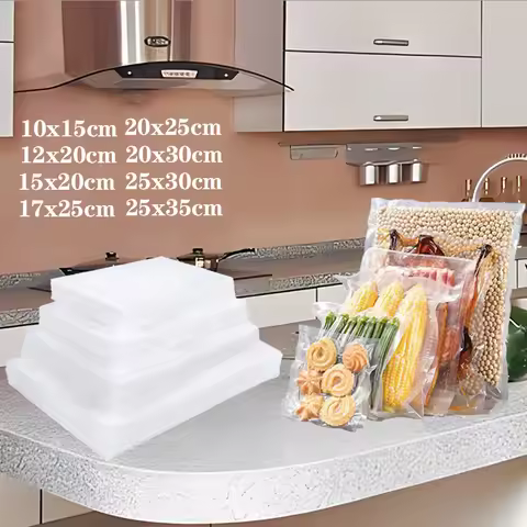 100 Premium Vacuum Sealer Bags, Sealing, Freshness, Compression, Kitchen Vacuum Bags, Food Vacuum Se