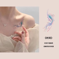 Fish Carp Koi Tattoo Sticker Blue Aesthetic Clavicle Wrist Fresh Waterproof Tattoo Sticker 6.29 EXN9