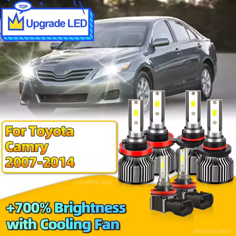2/6pcs LED Headlight 30000LM Canbus H11 HB3 Car Front Light Bulbs H8 Fog Lamp For Toyota Camry 2007 
