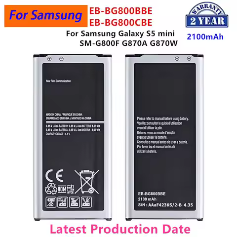 Brand New EB-BG800BBE EB-BG800CBE 2100mAh Battery For Samsung Galaxy S5 mini S5MINI SM-G800F G870A G