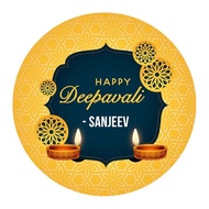 Deepavali Stickers - Indian Diwali Festival of Lights Labels Customised with Name