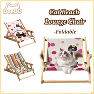 Foldable Cat Beach Lounge Chair Wooden Pet Chair Bed Portable Cat Nest Cat Hammock Cat Nap Lounge Ch