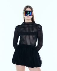 The SRT X12 (TBL209) - 3D Striped Mesh Top เสื้อแขนยาวคอปีน ผ้าตาข่าย มีดีเทลลายทางแบบนูน มีทั้งหมด