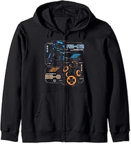 Last Jedi R2-D2 BB-8 Droid Schematic Zip Hoodie