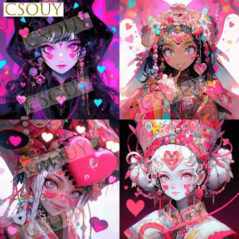 Chinese Elements Girl 100% Fairy Dust Square Drill 5D Diy Diamond Painting Cross Stitch Crystal Embr