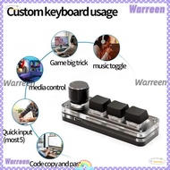 WARREEN Mechanical Keyboard,|Mini  Gaming Keyboard,   Backlit 3 Keys Knob Keypad Photoshop