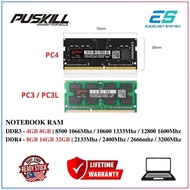 LAPTOP RAM | PUSKILL | DDR3 or DDR4 | 4GB/8GB/16GB/32GB