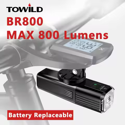 TOWILD BR800 Bike Light TypeC 18650 2000mAh Battery Changeable LED MTB Front Lamp Headlight Aluminum