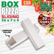 Plain sliding pizza box 26 x 7 x 4 / contents 20 pcs / Long Pizza Box / Square Pizza / Pizza Box / P