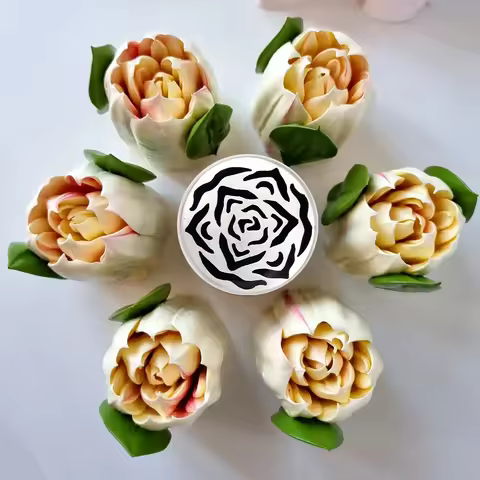 New Arrival Stainless Steel XXL Size Layered Petals Tight Flower Pattern Cake Icing Tip Pastry Marsh