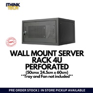 Wall Mount Server Rack 4U (50cm x 24.5cm x 60cm) Perforated Door