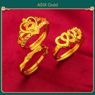 ASIX GOLD 916 Gold Women's Ring Korean Gold Love Heart Crown Ring