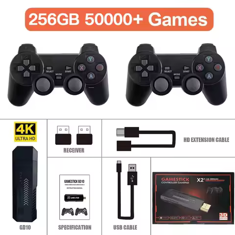 X2 Plus Video Game Console 50000 Game 4K Game Stick 3D HD Wireless 2.4G Controller Retro Console TV 