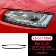 Audi For A4l B8 A5 Q5 09-17 Real Carbon Fiber Headlight Eyebrow Eyelid Front Head Lamp Cover Trim
