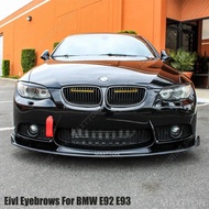 GLOSS BLACK HEADLIGHT EVIL EYELIDS EYEBROWS FOR BMW 3 SERIES E92 E93 COUPE CABRIO 2006-2013