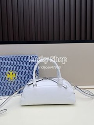 全新🌸Tory Burch 迷你波士頓包 白色 油蠟皮 手提包 斜挎包
