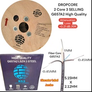 Dropcore 2 core 3 seling NS3 G657A2 High Quality 2 core 3 seling drop wire/ FO cable/ fibre optic ca