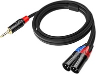 3.5mm to Dual XLR Cable 1/8 Inch Male to Dual XLR Male Y-Splitter Audio Adapter Interconnect Breakou