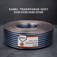 KABEL LISTRIK TRANSPARAN SPEAKER 2X120 2X80 2X50 2X30 AUDIO SERABUT 100M 100 METER