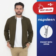 d&f Napoleon Jaket shoulder cut & sewn pria - Olive