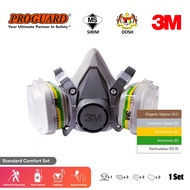 3M 6000 Series Set Half Facepiece Respirator Mask c/w Retainer, Particulate Filter, Multi Gas Vapour