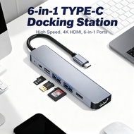 USB 3.0 HUB HDMI 4K Type C Card Reader Laptop 6 in 1 To SD/TF