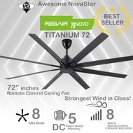 Regair Inovo Titanium 72“ DC motor Ceiling Fan with Remote Control / Kipas Siling Besar