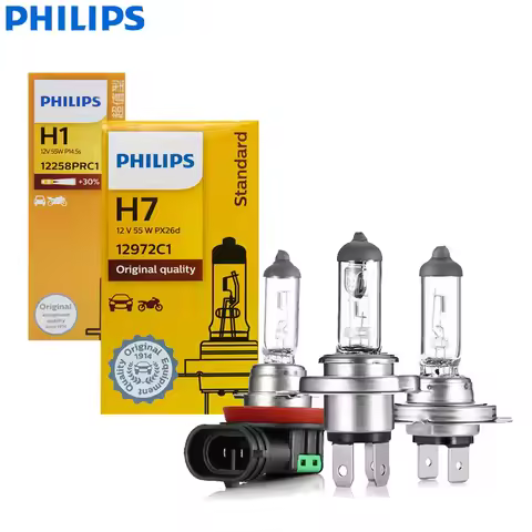 1X Philips H4 H7 H11 Vision Original Car Head Light H1 H3 H8 H9 9005 9006 HB3 HB4 3200K Auto Standar