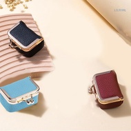 【CH】 Leather Jewelry Box Jewelry Case with Kiss Lock Portable Coin Purse Jewelry Organizer for Women