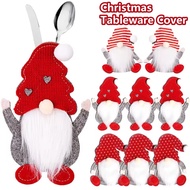 Santa Knife Fork Storage Pocket Christmas Cutlery Bag New Year Cutlery Decoration Home Ornament