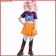Fast Shipping  New Girl Demon Hunter Pop Singer Halloween Costume Stage Outfit demon slayer cosplay 