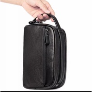 Genuine leather handbag - leather clutch - genuine leather pouch bag