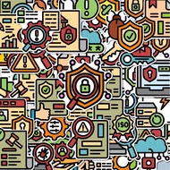 HP 100PCS Cute ISO 27001 Flat Stickers Aesthetic Stickers Waterproof Stickers Adhesive Stickers Wate