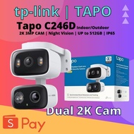 TP-Link Tapo C246D Dual-Lens 2K Indoor Outdoor Pan/Tilt WiFi Camera Smart Tracking IP65 Smart Night 