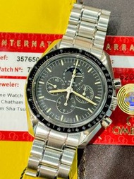 🧺洗衣街店🧺🌈🌈新返貨啦🌈🌈💳連出世卡💳🖤🖤原裝黑圈黑面🖤🖤💜💜🌙月相🌙42mm 1866手動上鏈透底機芯🪫 💜💜Omega Speedmaster 3576.50.00 連原裝Omega鋼帶 👔BW