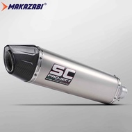 ระบบท่อไอเสียรถจักรยานยนต์แบบสากล51มม. ท่อไฟเบอร์คาร์บอนท่อไอเสียท่อไอเสียท่อไอเสียแข่งรถพร้อมนักฆ่า