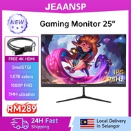 JEAANSP PC Monitor 25 Inch Borderless Gaming Monitor 1080P 75HZ IPS Office Computer Monitor