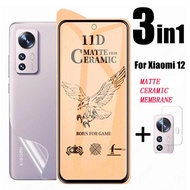 3 IN 1 Xiaomi 12 Full Cover Ceramic Tempered Glass for Xiaomi 11T Pro Mi 11 Lite Redmi Note 11 11S 10 10S Matte Screen Protector